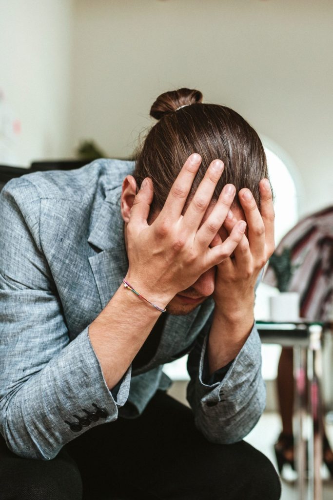 Man having an anxiety attack